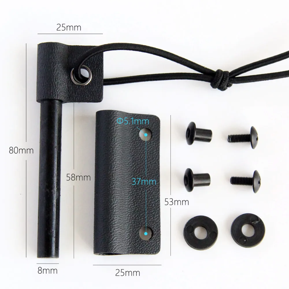 camping emergency equipment ferrocerium ferro rods flint survival flintstone fire starter with kydex sheath