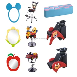 Barber shop equipment kid saloon furniture package cute salon chair hair wash sink kids barber chair for children