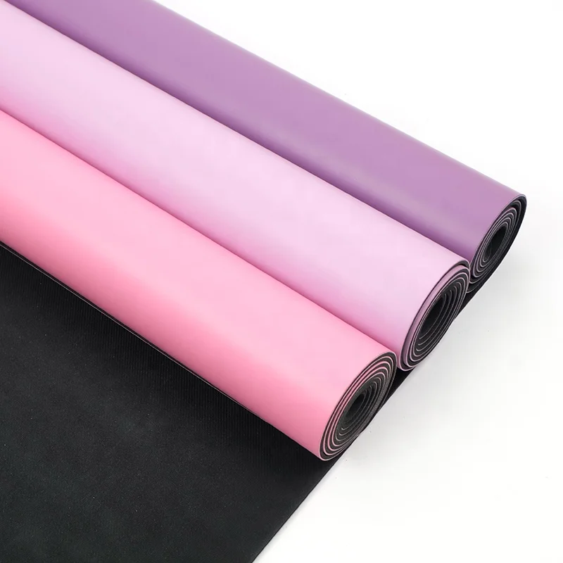 Gymnastics wet grip printed position guide line eco friendly anti slip PU natural rubber yoga mat