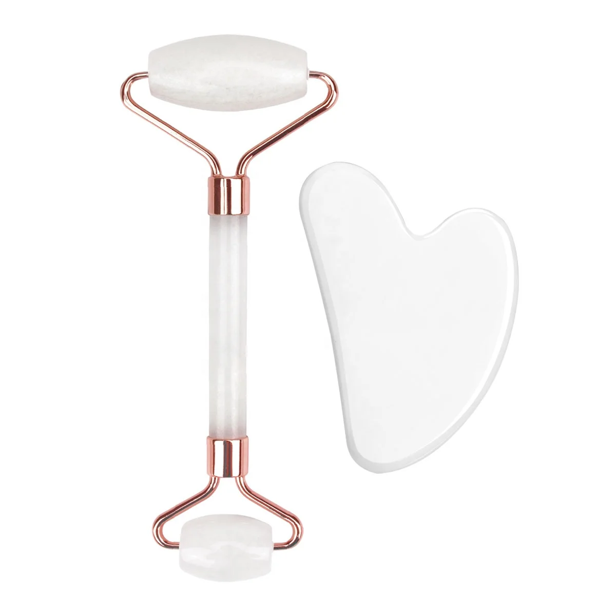 Mushang Natural Jade Face Roller Guasha Massage Tool Facial Massager Custom Logo Jade Roller and Gua Sha Stone Set