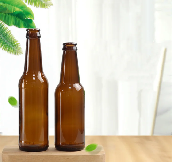 New Brown Beer Bottle 330ml 500ml Transparent Soda Bottle Small Drink Bottle