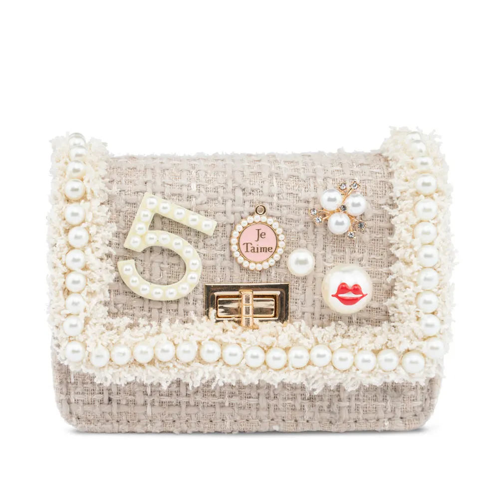 
Lovely Long chain Shoulder Strap Little Girls Purse Kids Tweed Bag Handbags 