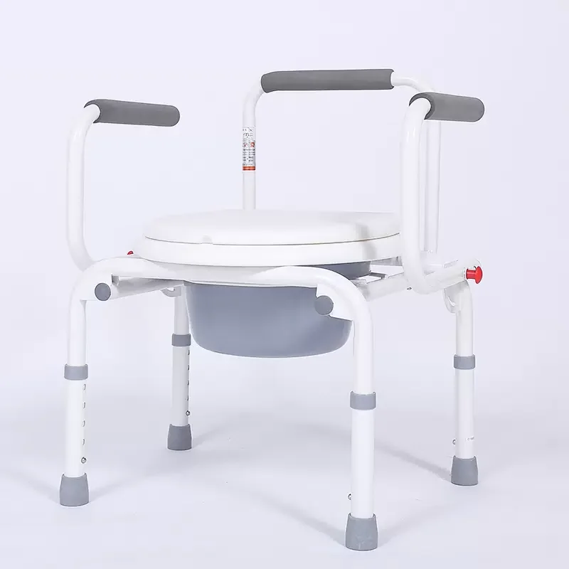 The wonderful Folding drop down armrest printing commode toilet chair with bucket height adjustable steel commode chair