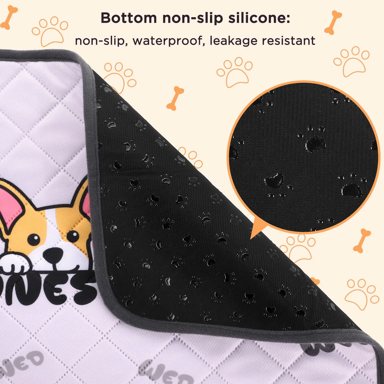 YK Large Size Customized 4 Layer Super Absorbent Waterproof Non Slip Reusable Washable Training puppy Dog Pet Pee Pads