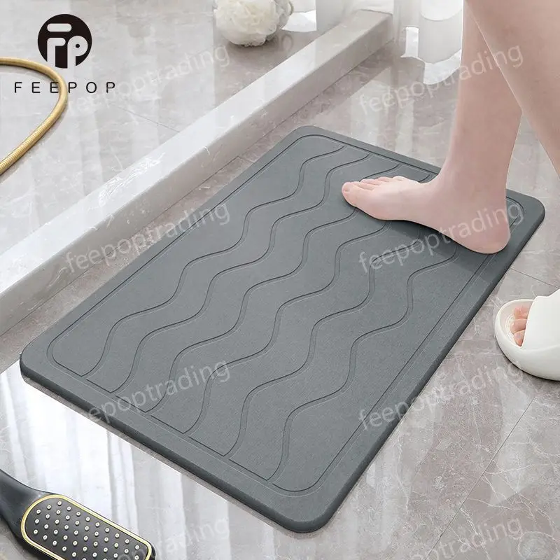 [Feepop] Stone Bath Mat Designer Diatomite Bathroom Mat