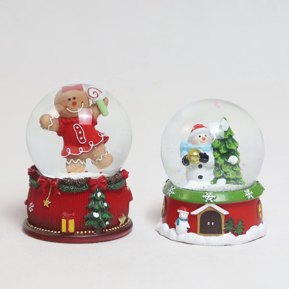 ornaments ornaments villager housed resin light christmas glass snowball beautiful crystal ball with a santa or christmas tree