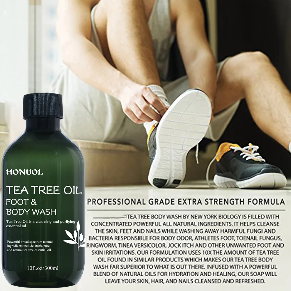 Private Label Custom Natural Tea Tree Oil Cleaning And Purifying Antifungal whitening Organic Foot And Body Wash