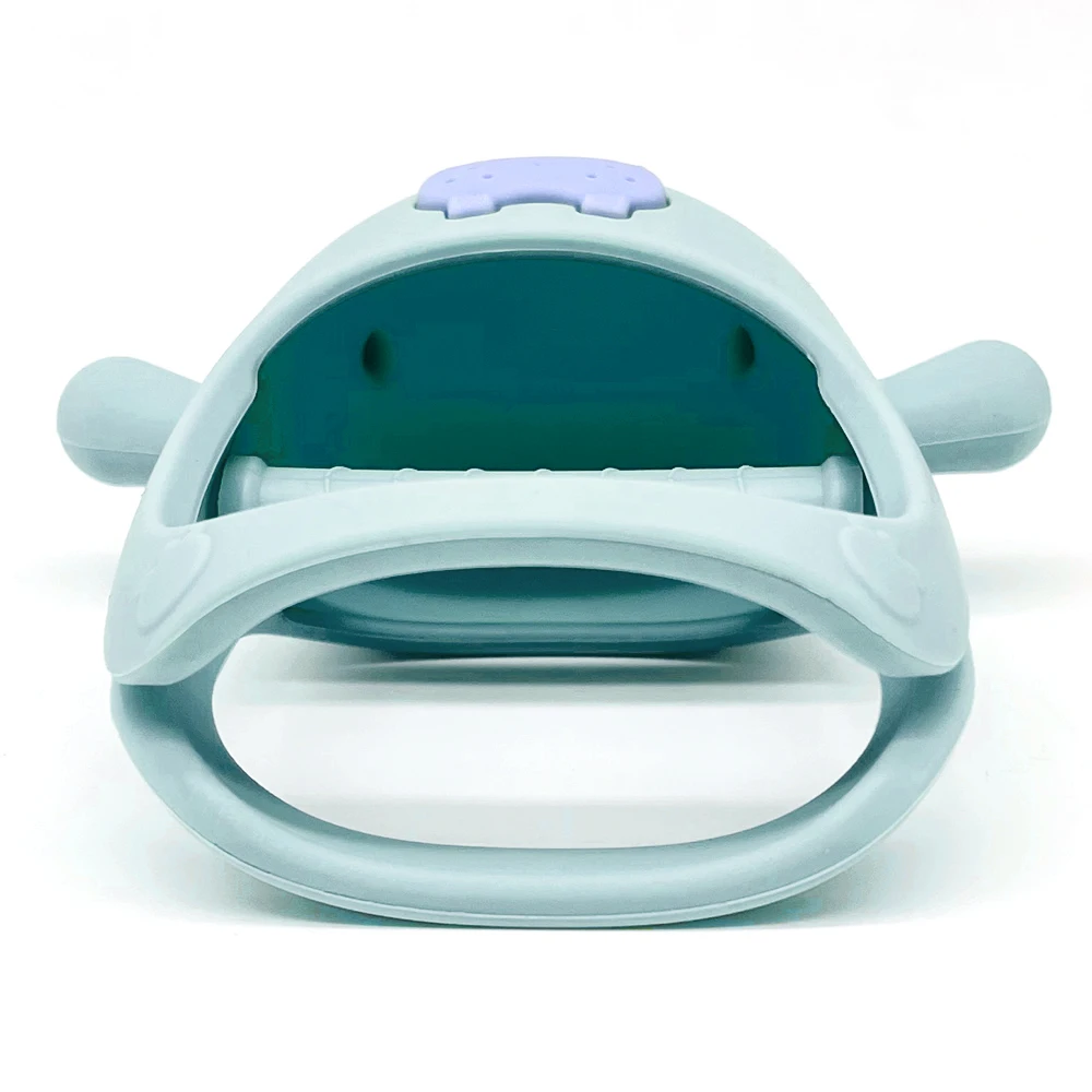 100% Food Grade Silicone Cartoon Animal Design Hippo Baby Hand Teether Soft Teething Mitt Toys