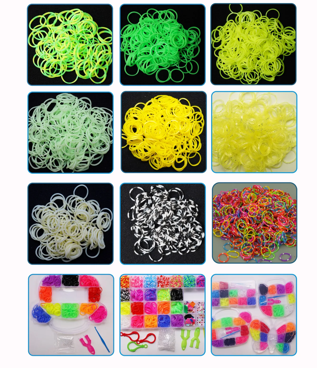 Cheap Wholesale Bracelet Improve Imagination Colored Rubber Band Loom Band Bracelet Making Kit Birthday Gift Girls
