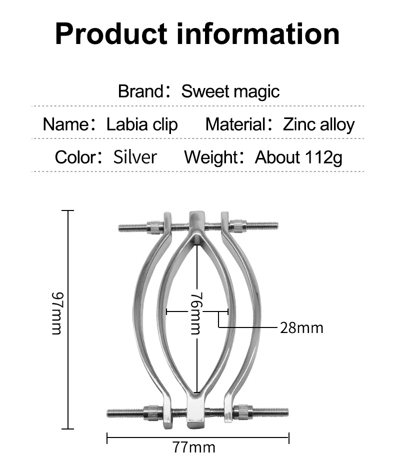 Metal labia clip female alternative SM tool expansion peep adult sex products