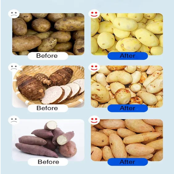 Factory direct sale stainless steel potato cleaning commercial fully automatic sweet potato ginger peeling machine