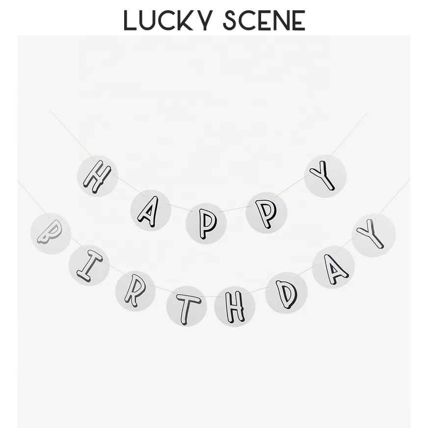 kraft DecorationColorful Flags Garland Birthday Hundred Days Decorated with Happy Birthday S01106