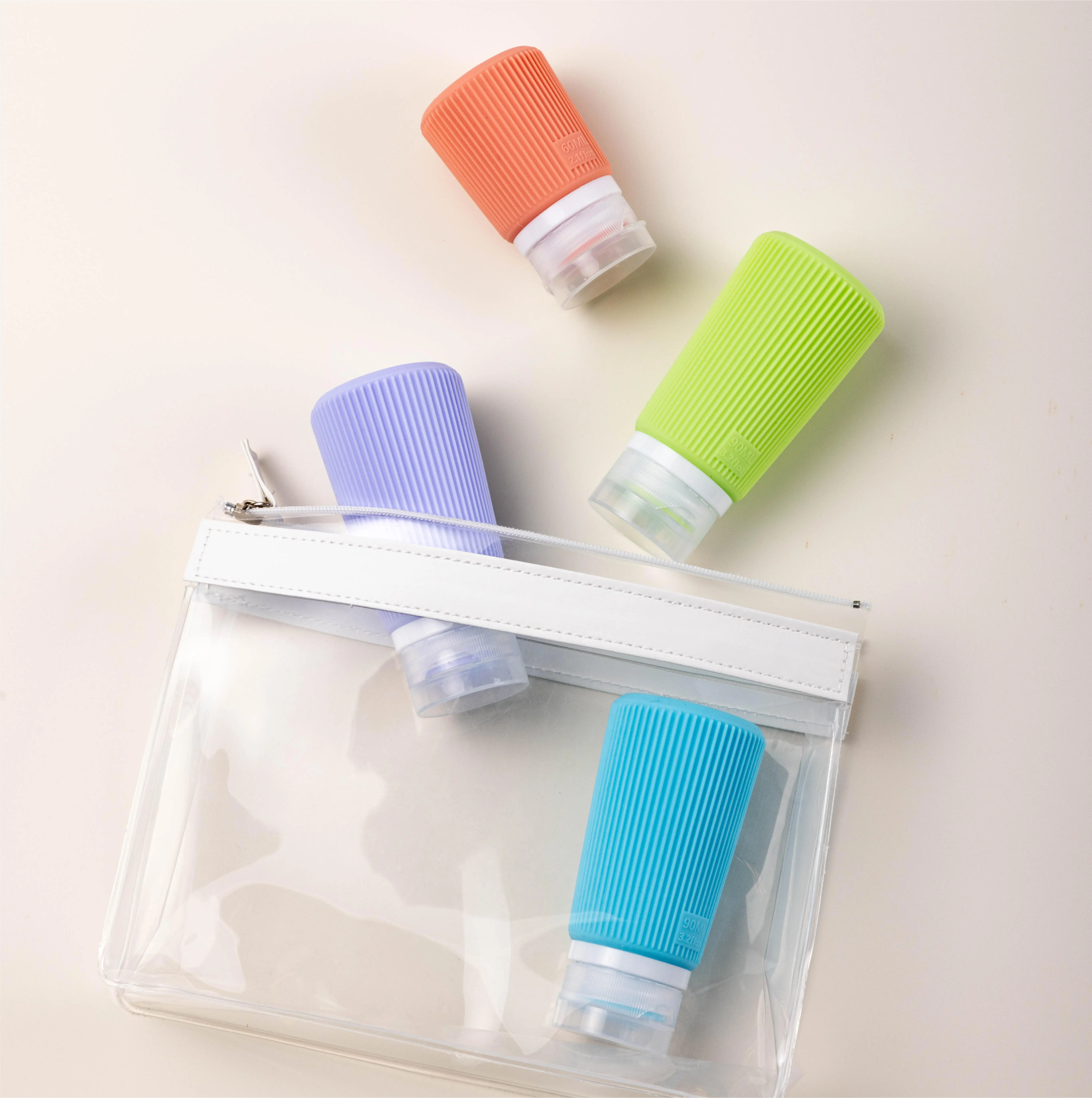 Silicone Travel Containers jar for Toiletries,Leak Proof Refillable Shampoo And Conditioner Travel Essentials toiletry Bottles