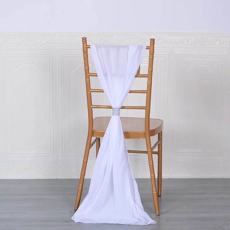 Cheesecloth Chair Cover Drapes Wedding Event Venue Decor Vertical Drapes Chiffon Chair Sashes for Party Wedding Decoration