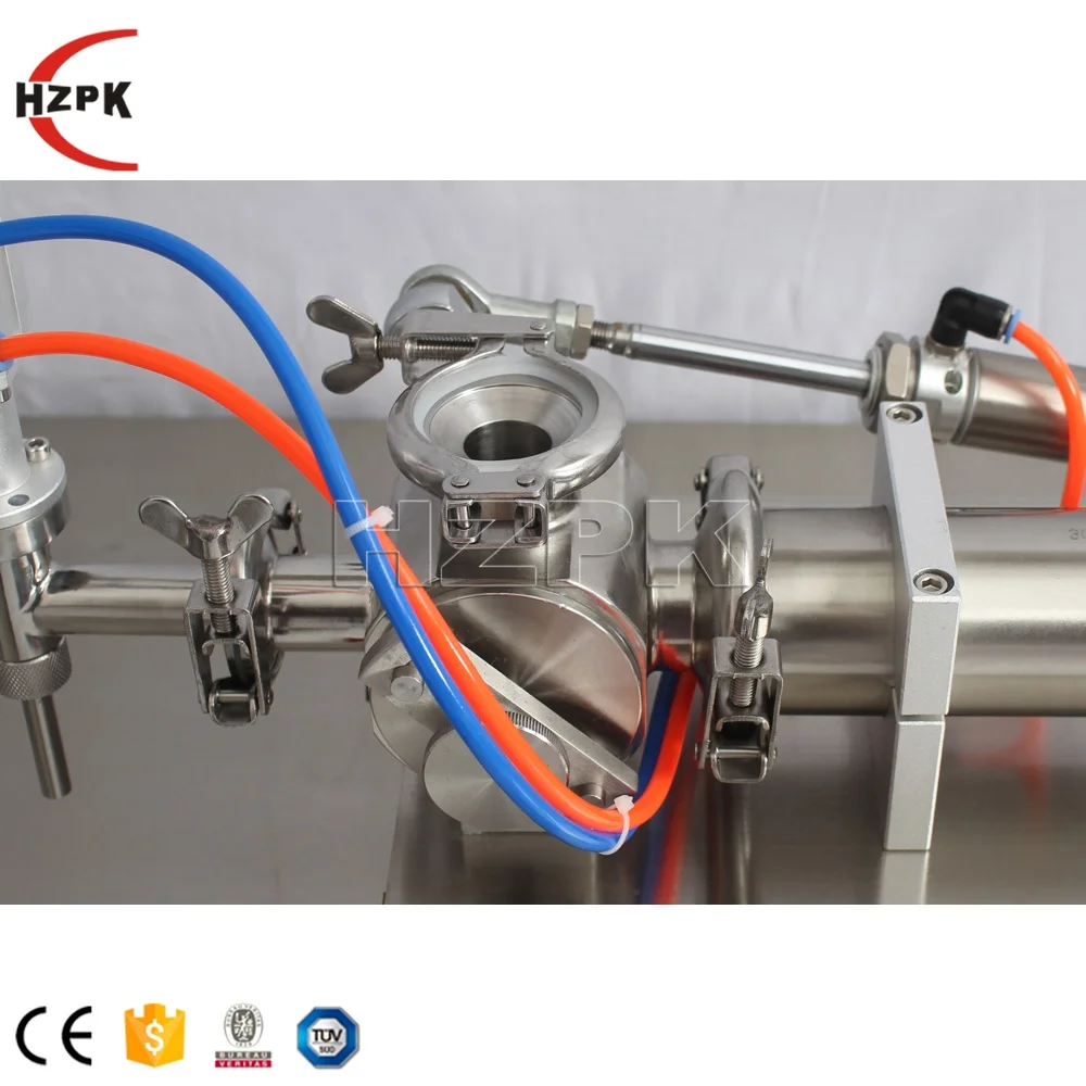 HZPK 1l Horizontal Semi Auto Manual Bottle Cream Jam Liquid Soap Filling Machine For Cream And Gel Paste Shampoo