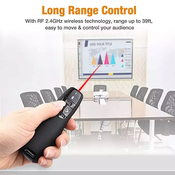 R400 2.4GHz wireless presenter laser page turning pen for PPT presentation page turning
