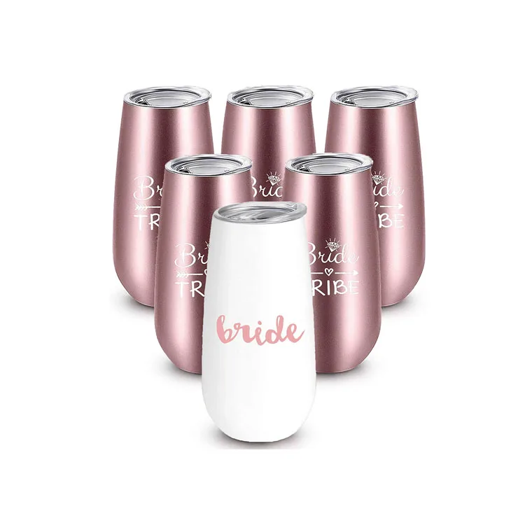 6oz 9oz 12oz Custom Logo Print Vacuum Insulated Wine Tumbler Mug Stainless Steel Powder Coated Stemless Wine Tumbler With Lid
