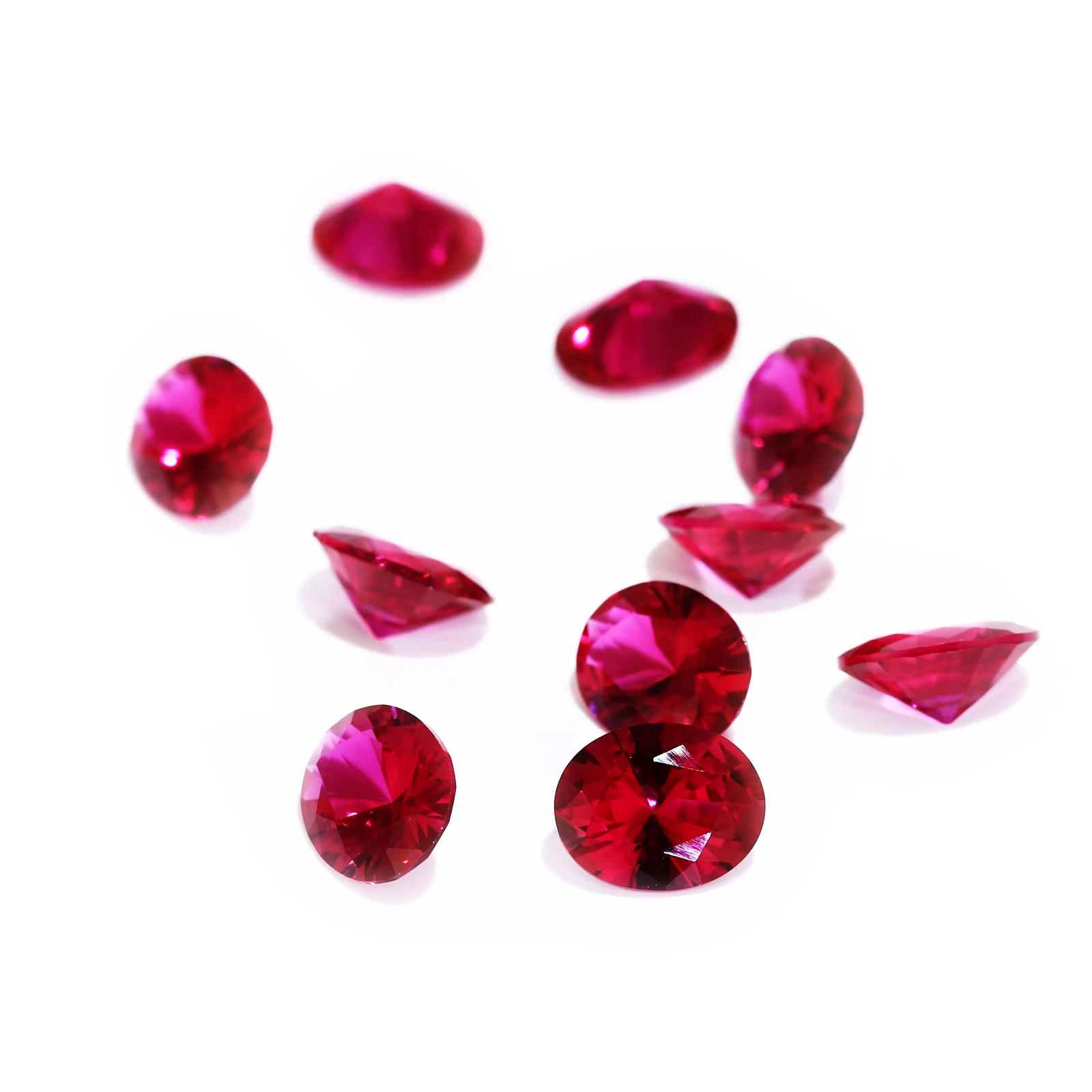 Megan wholesale gems Oval Cut Loose Corundum Red Synthetic Ruby AAAAA Stones For women fine trendy fashion gift Jewelry Making