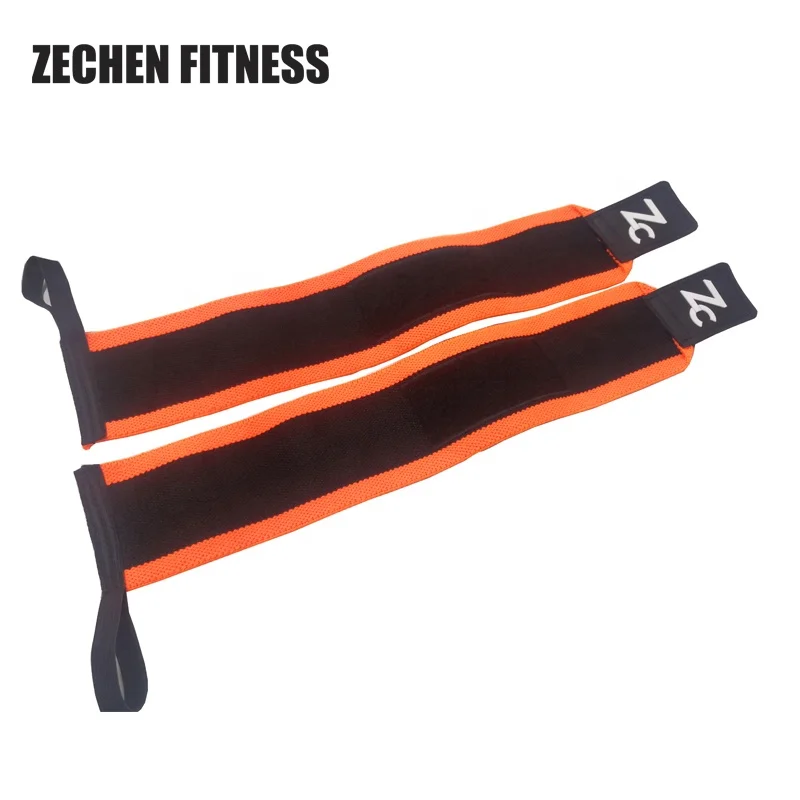 Fitness cotton elastic padded weight lifting pull up gym wrist support straps bodybuilding pull up assist straps