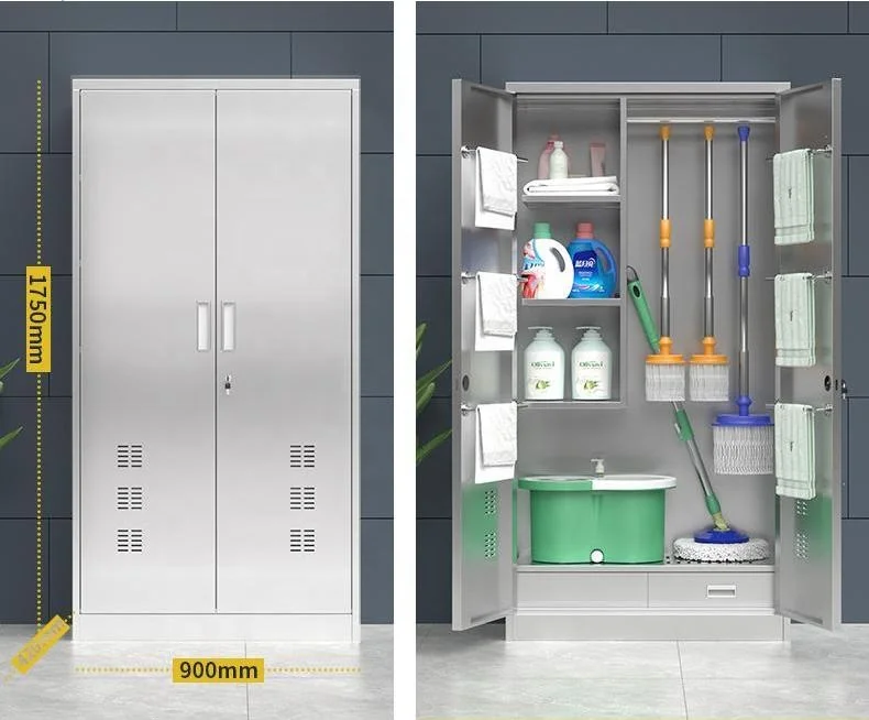 Janitorial Closet Tool Storage Cabinet Iron Steel Tool Chest Workshop Customizable Janitorial Cabinet Steel Cart ALL ONE TECH