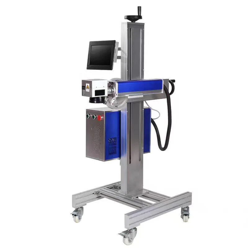  International market price Auto Fly 30W CO2 Laser Marking Machine Printer for Cable Wire Plastic PET