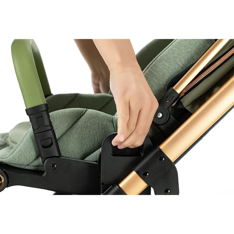 High quality 3 IN 1 gold folding baby stroller with car seat for 0-3 years toddler