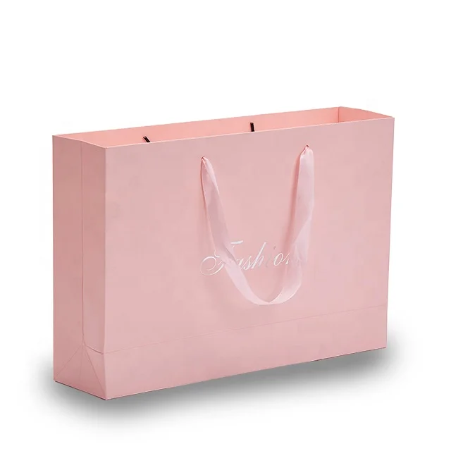 Custom silver foiling cosmetic paper bag box with handle