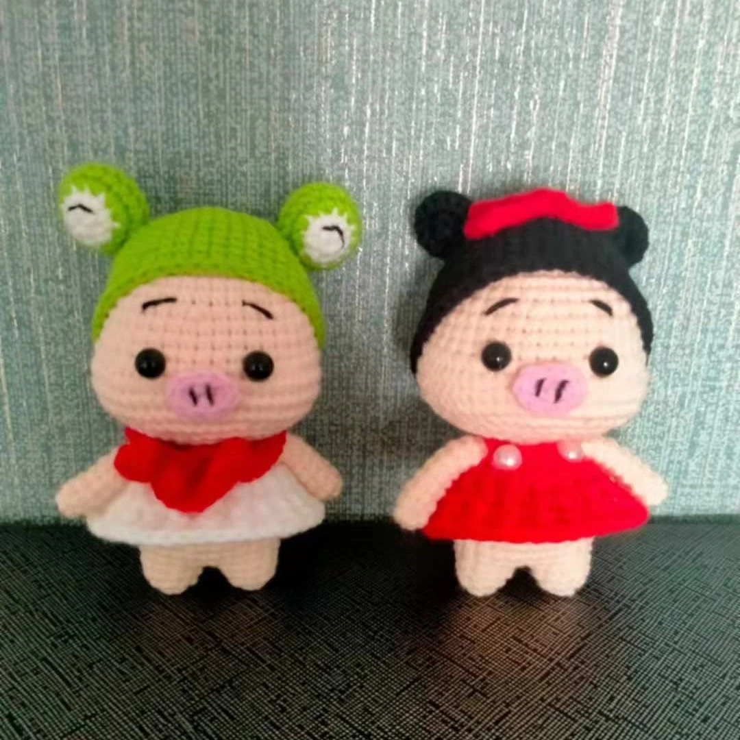 Cute Cartoon Handmade amigurumi Crochet pig Doll Knitting Custom size and color amigurumi cute pink pig handmade crochet doll