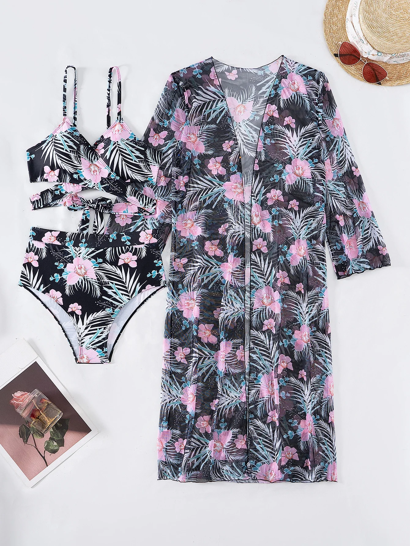 wholesale trendy 3 pieces swimsuits summer 3 pieces swimsuits set 2024 Swimwear beach swimsuits for women