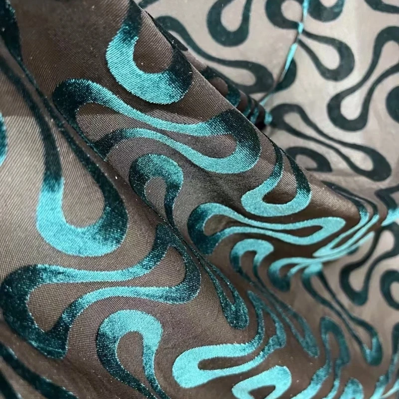 hot sale 4 way stretch super soft velvet knit burnout fabric for dress