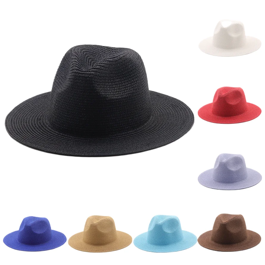 New Man Straw Hat Summer Beach Large Brim Sun Outdoor Sport Panama Hat Anti-UV Sunscreen Outdoor Cap Women Man Clothing Decor