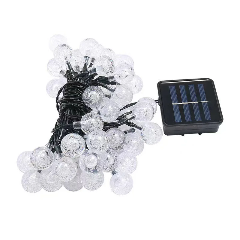 Hot Selling Blue LED String Light Waterproof Outdoor Christmas Fairy Crystal Ball Decorative Solar Garden Light Tree Style