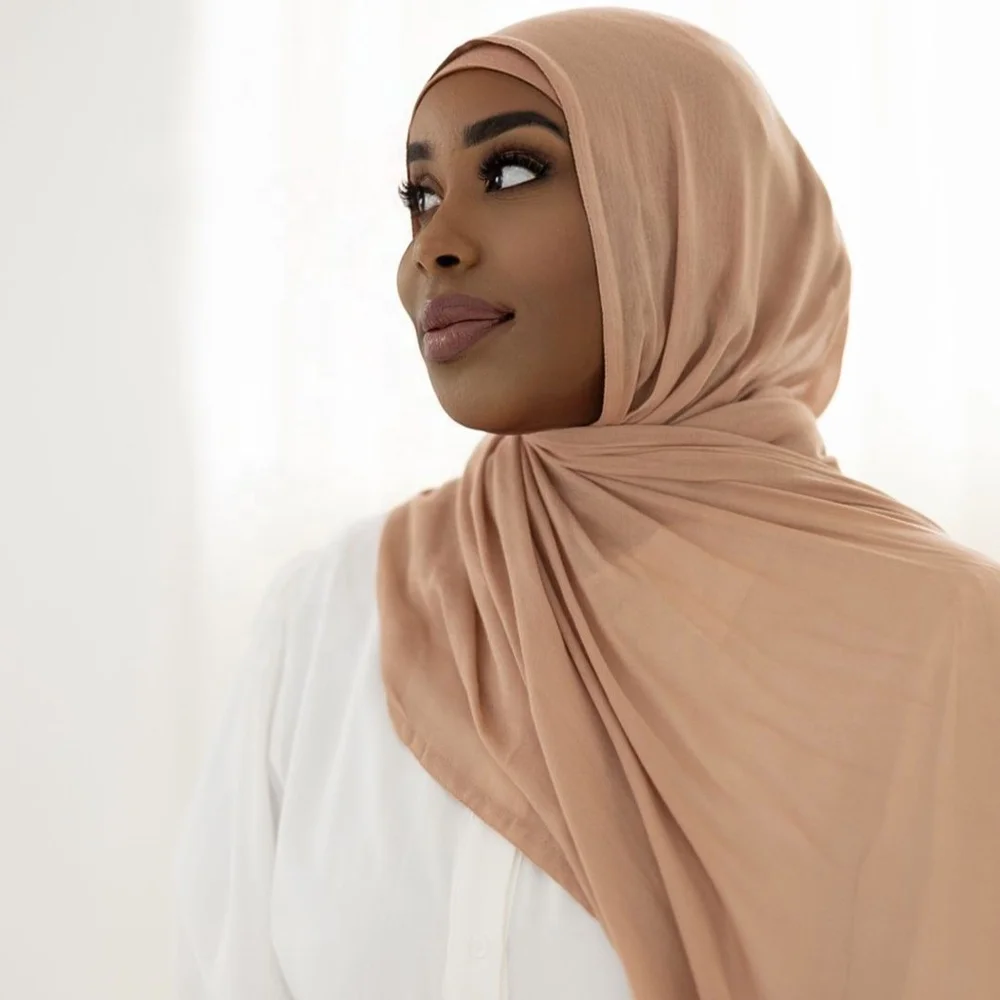 JYL Popular Modest Matching Hijab Set Scarf With Matching Color Inner Cap Underscarf Viscose Scarf Cotton Hijab Ethnic Accessory