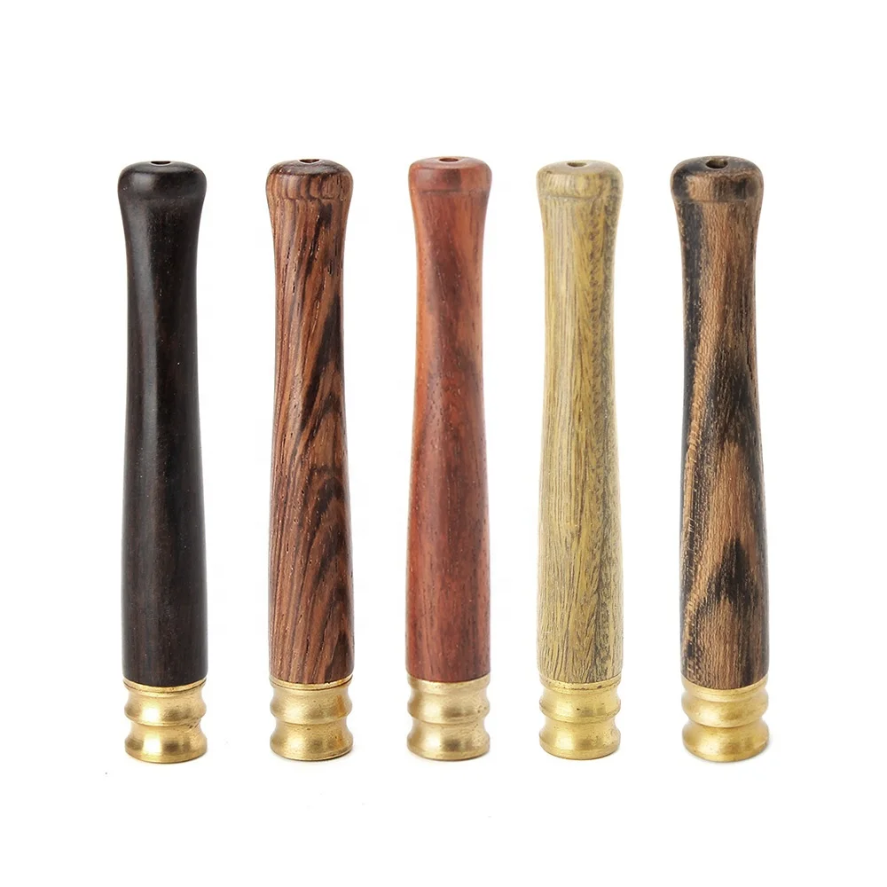Wholesale Solid Wood Normal Size Cigarette Smoking Holder With Metal Smoking Filter
