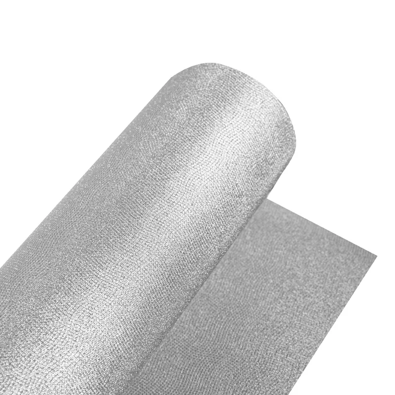 3Hao High Quality Shining Silver Metallized Glitter Vinyl Roll Sparkle Film For Gift Packaging And Shoes