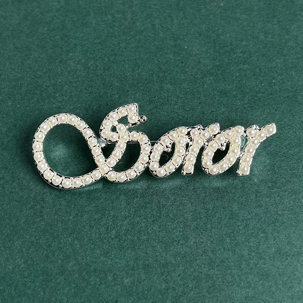 Custom  Metal Alloy Greek Sorority Club Symbol Letter Pearl Brooches Lapel Pin  Soror Brooch Women