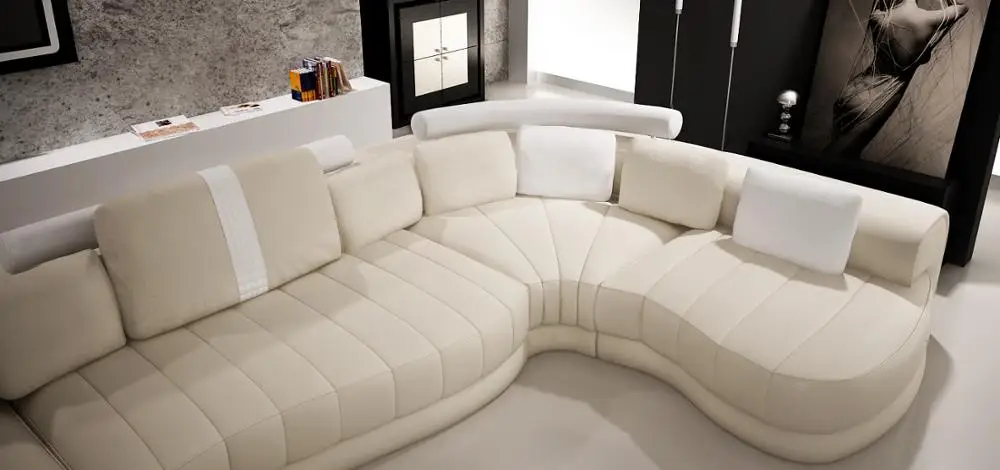 White U-shaped combination sofa unique radian furniture adjustable headrest modern sofa furniture