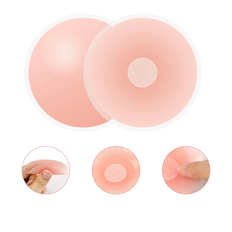 Adhesive Seamless Reusable Silicone for Sexy Women Packaging Case Pasty Nippies Nipples Nipple Cover Covers