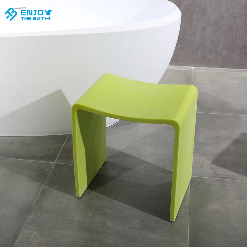 ETB stationary shower seat chair stool green color bathroom stool