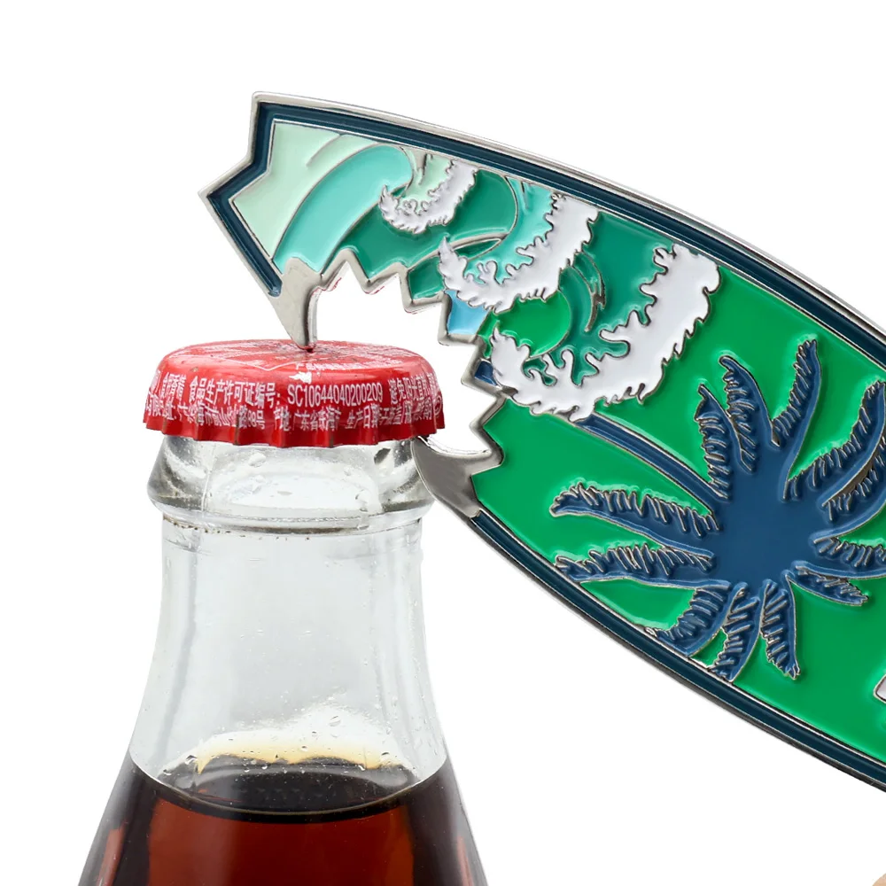 Custom Printing Logo Surfboard Shape Palm Florida Beach Sea Souvenir Metal Fridge Magnet