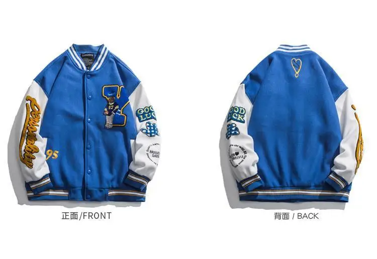 Autumn and winter new products embroidered loose baseball jackets for men