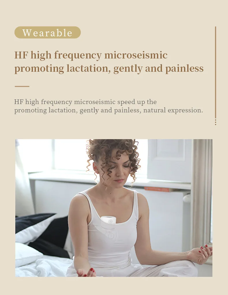 Hot Sale BPA Free S12 Hands Free  Modes 9 Levels With LCD Display Silicone Portable Wearable Electronic Breast Pump