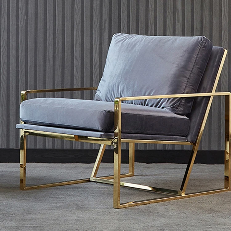 32 new designs high quality hotel armchair stainless steel leather modern living room chairs furniture