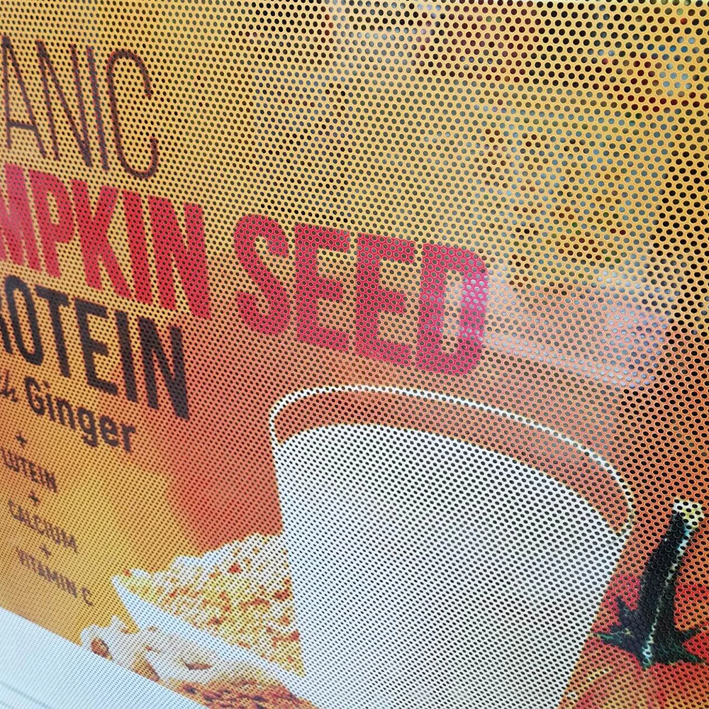 Dessert Shop Decorative Self Adhesive One Way Vision Mesh Window Screen Sticker