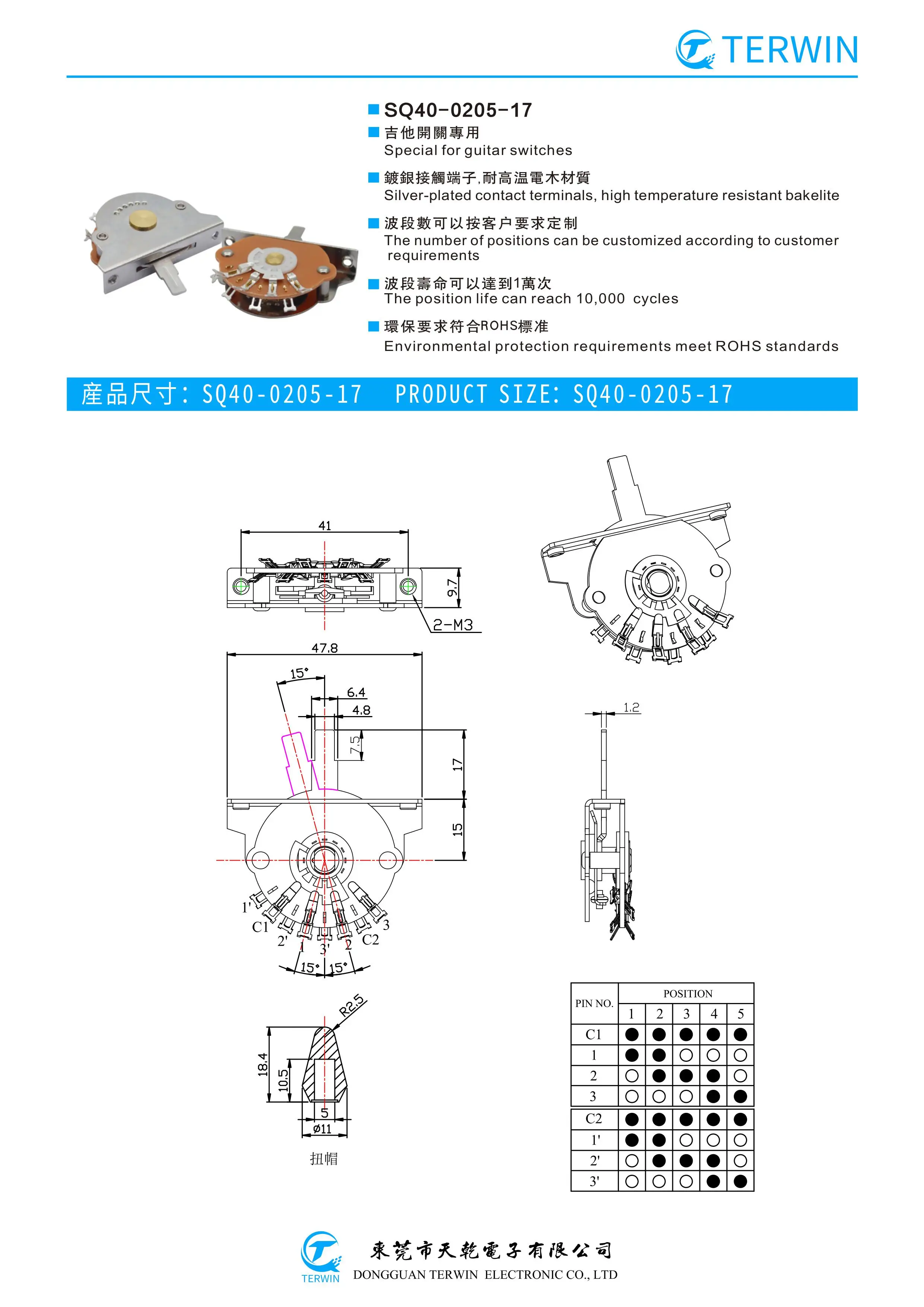 Universal Electric Guitar 5 Ways Pickup Selector Switch Guitar Parts Replacement with Mounting Screws for Electric Guitar