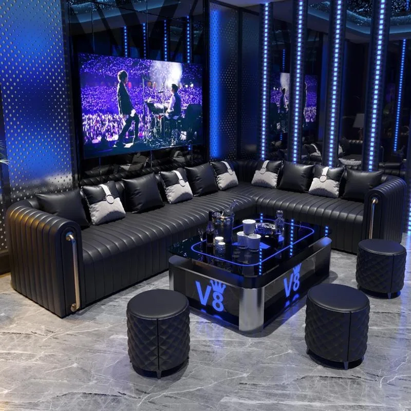 High-end KTV sofa light luxury card seat bar U shape coffee table home theater sofa club ktv sofa