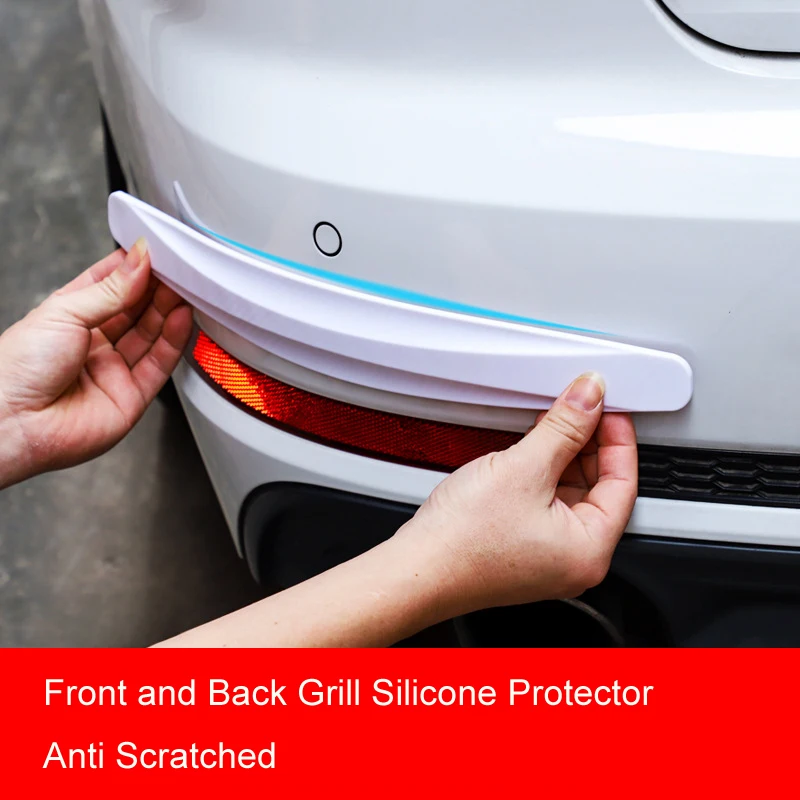 2pcs Car Body Anti-collision Strip Anti-scratch Rubber Strip Door Bumper Protection Sticker
