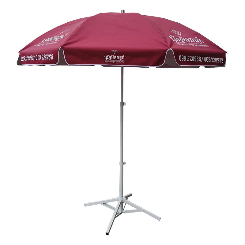 custom logo printing sun outdoor advertising color patterns garden beach umbrella 180cm dia iron pole beach umbrella