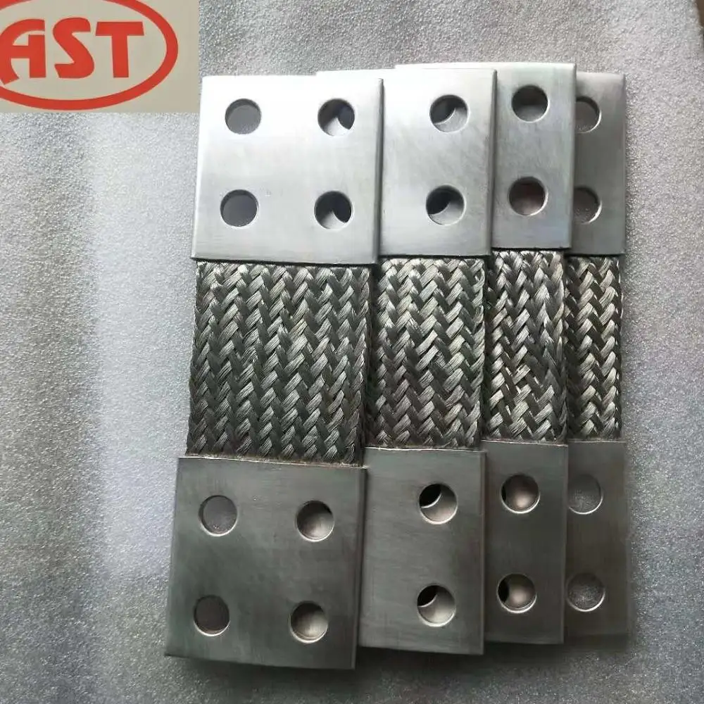 Flat braided cable, Copper Braid connectors,flat braided ground cable