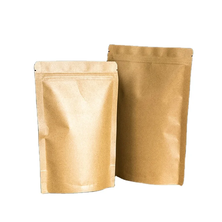 New Product Kraft Paper Window Stand Up Bag Food Packaging Zipper Laminating Pouch for Coffee Tea